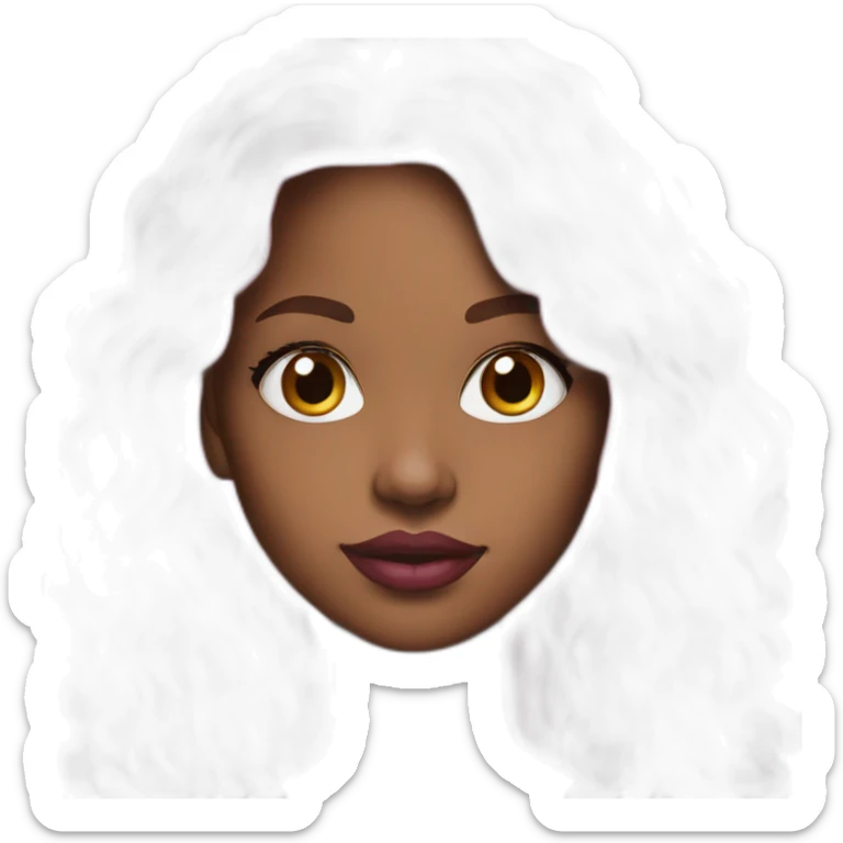 Young Black women pink lips long hair sticker