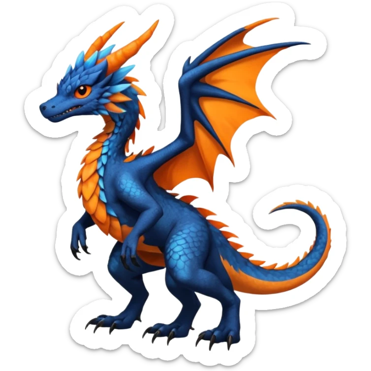 Dutch-Angel-Dragon-Trico-Nargacuga-Salandit-Drudigon-fusion-animal-creature, full body  sticker