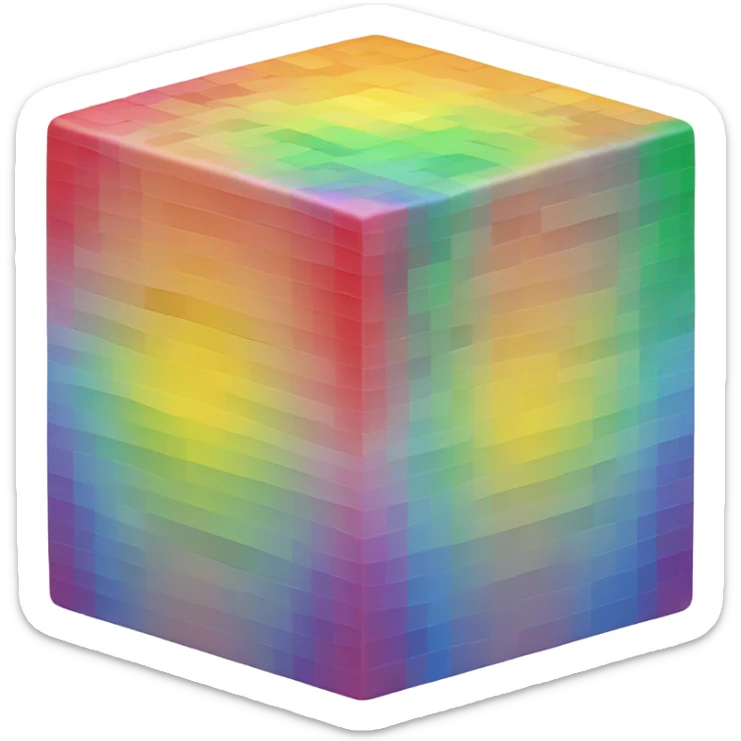 Rainbow cube sticker