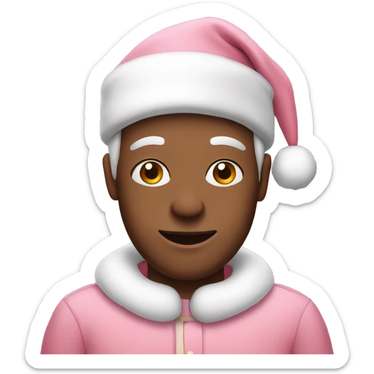 An emoji of Santa with pastel pink clothes sticker