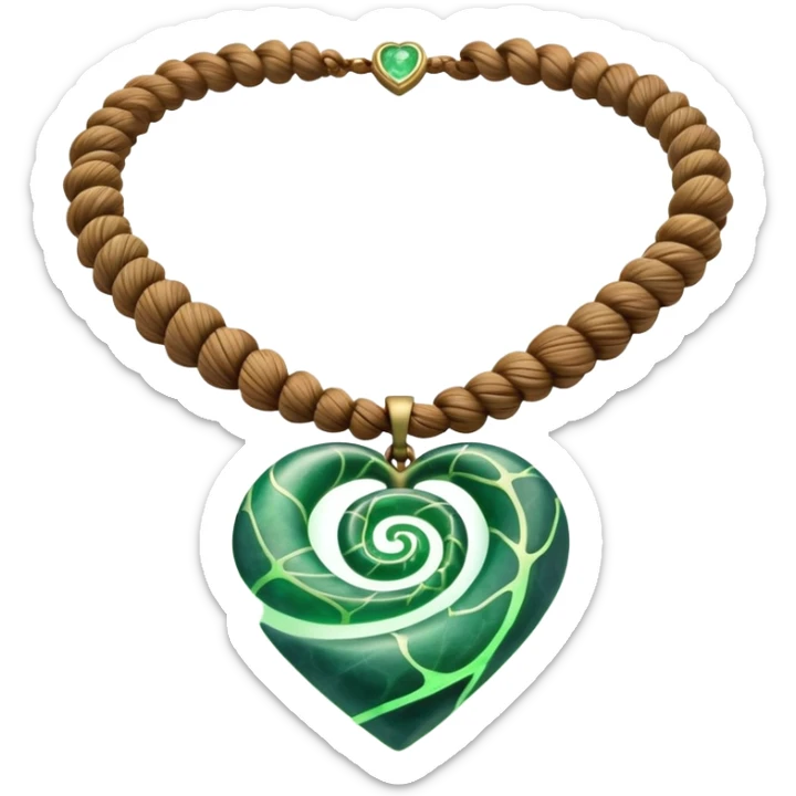 Moana's necklace with heart of Te Fiti green spiral stone sticker