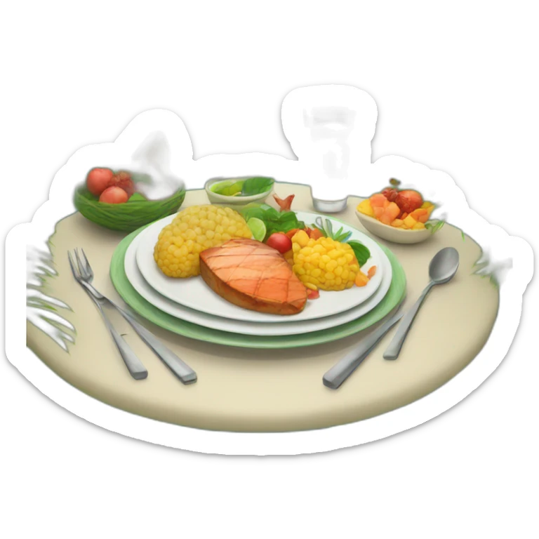 tropical dinner sticker