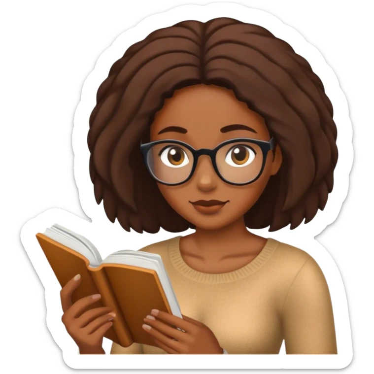 Black woman reading sticker