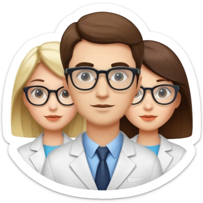 Perfect love. Psychologist girl and a futurologist man sticker