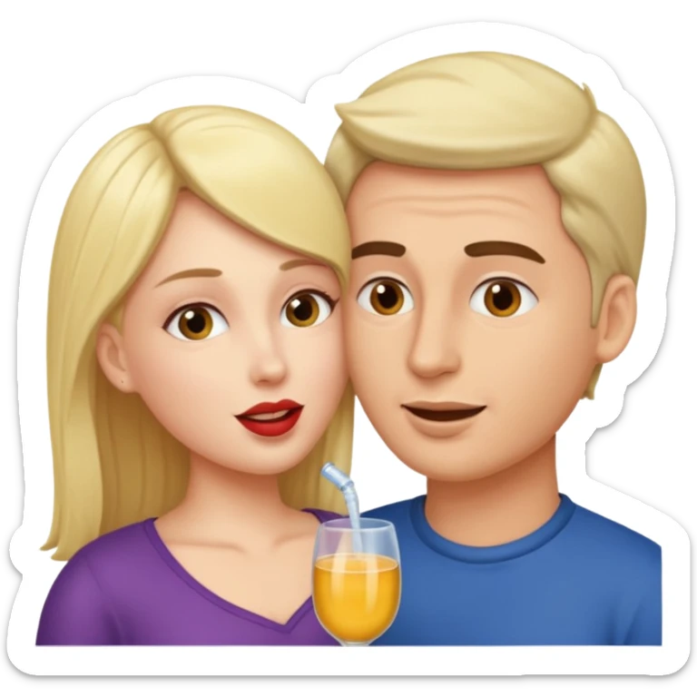 Woman giving male oral sex sticker