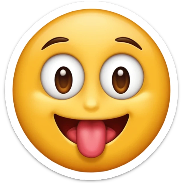 Un emoji de una cara guiñando el ojo sacándola lengua festejando cumpleaños y mandando un beso sticker