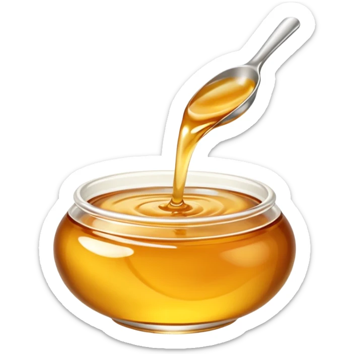 small swirl of pale golden syrup, glossy and thick, no face, no jar or extras, soft lighting, subtle shadows, emoji scale sticker