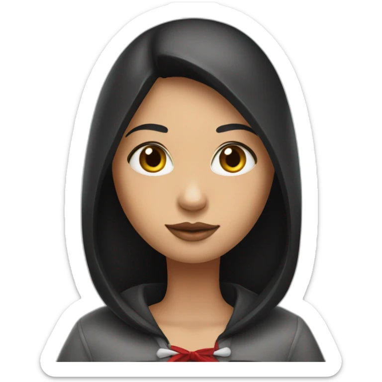 red-ridding-hood-long-straight-black-hair-with-white-streak-hair sticker