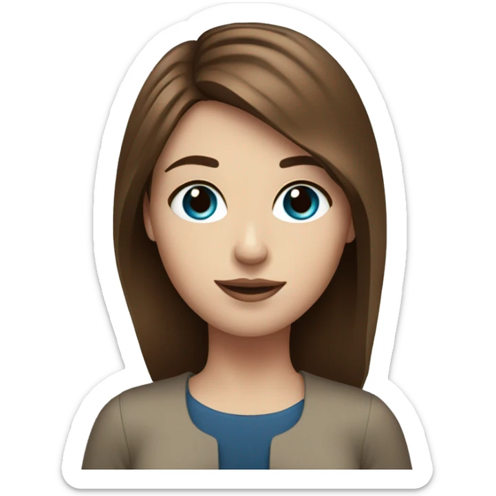 White girl, brown hair and blue eyes with a glass of red wine sticker