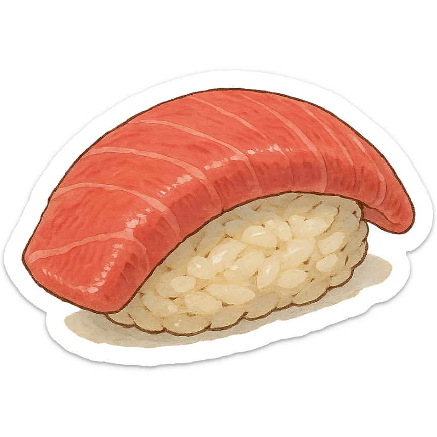 nigiri sushi in ghibli style sticker