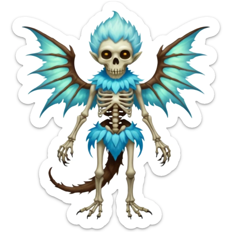Draconian Faerie Elvish Giant Dwarfed Zombiefied Vampiric Spectral Ghostly Ghoulish Skeletal Furry Fuzzy Fluffy Feathery Translucent Transparent Luminescent Bioluminescent, full body sticker