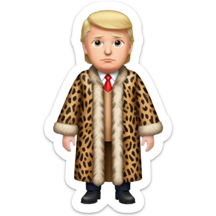 Donald trump neanderthal full body wearing animal skin tunic sticker
