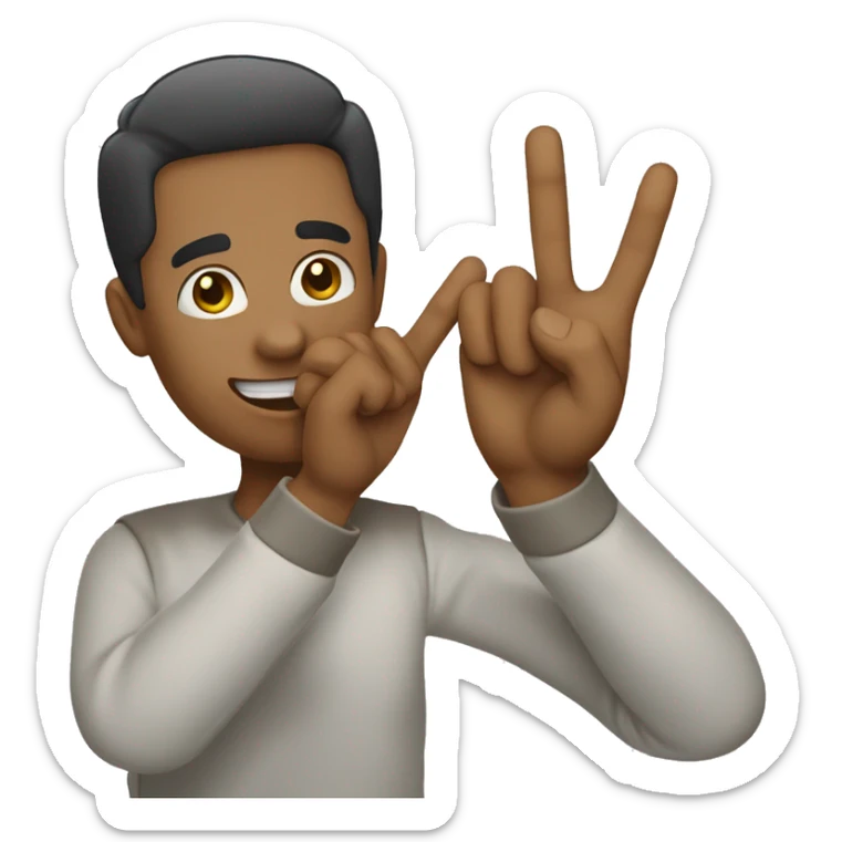 create an emoji with two hands one hand is holding up 4 fingers and the fingers are pointed up. The other had is holding up four fingers but they fingers are pointing down. sticker