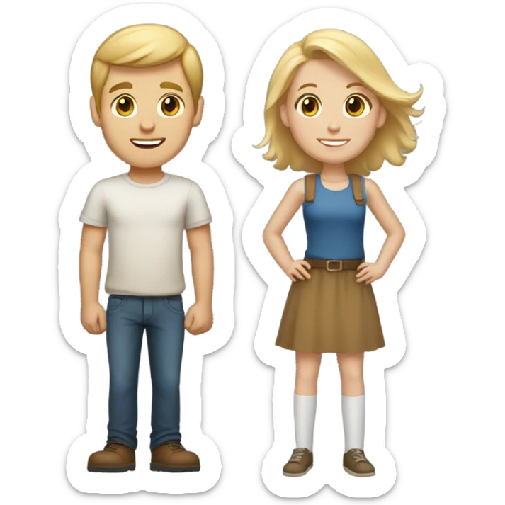Blonde tall football boy with light brown hair girl sticker