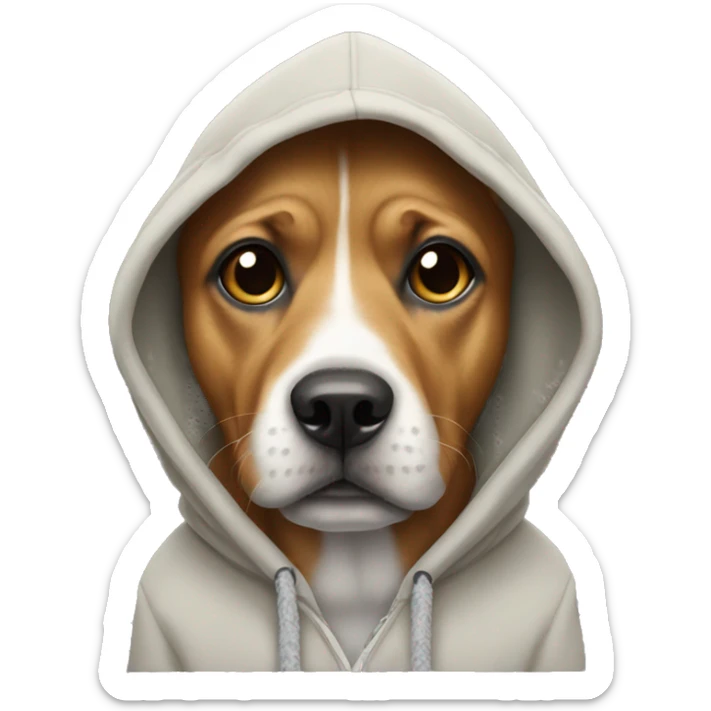 Dog wearing hoodie  sticker