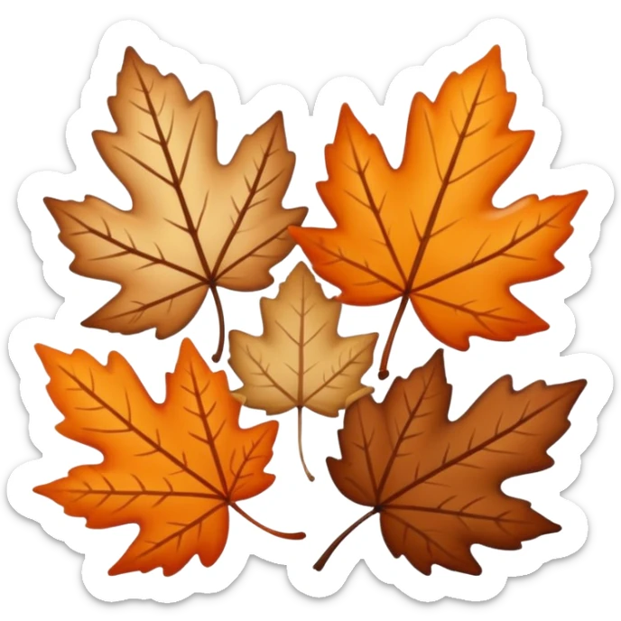 A kawai sticker autumn leaves around it, cozy fall colors (orange, brown, beige), playful and modern style, glossy finish, minimalistic but expressive, symbolizing a Fall Reading Challenge. sticker