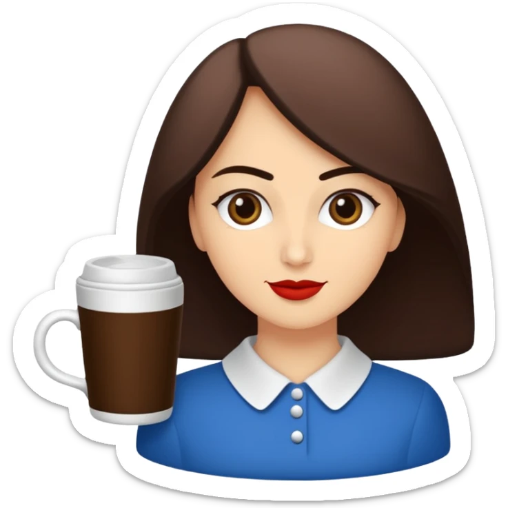 Koyu kahverengi kelebek model saçları olan buğday tenli bir kız sticker