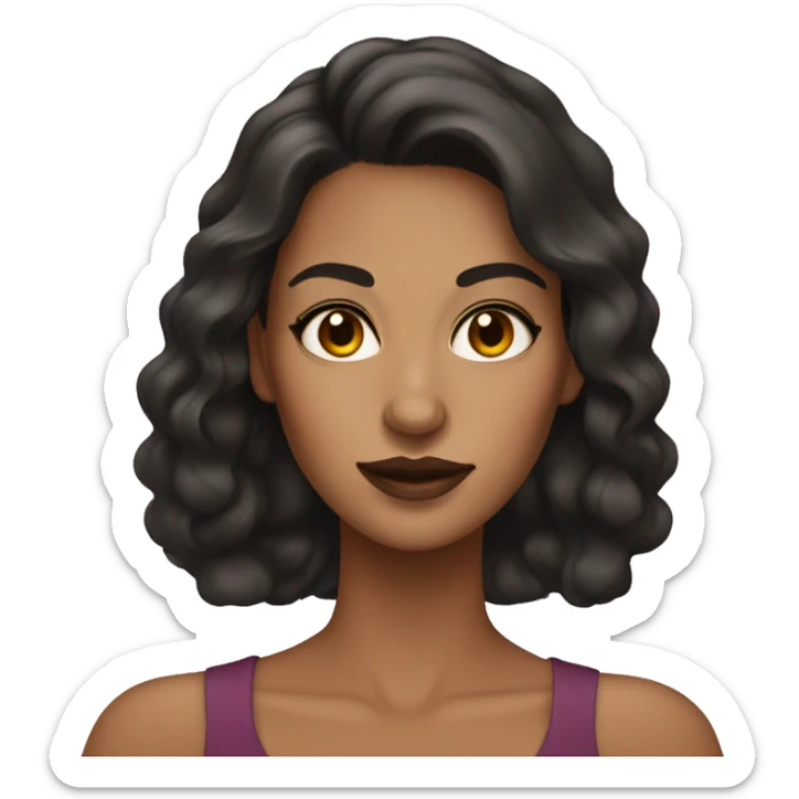 woman makeup artist with dark brown hair and tan skin  sticker