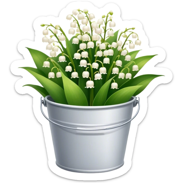 Bucket on women’s day with Lily of the valley. sticker