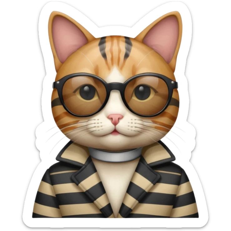 Cat with sunglasses sticker