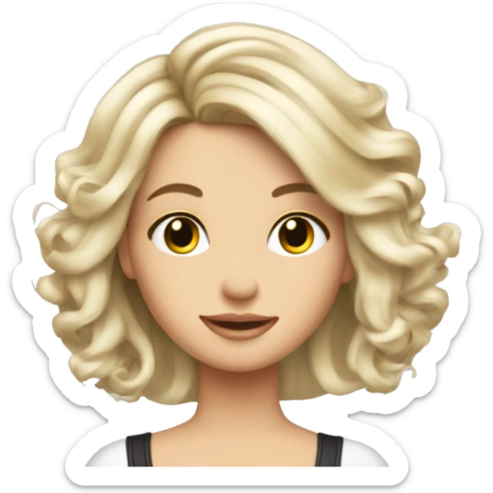 White blonde girl at the hair salon getting her hair done sticker