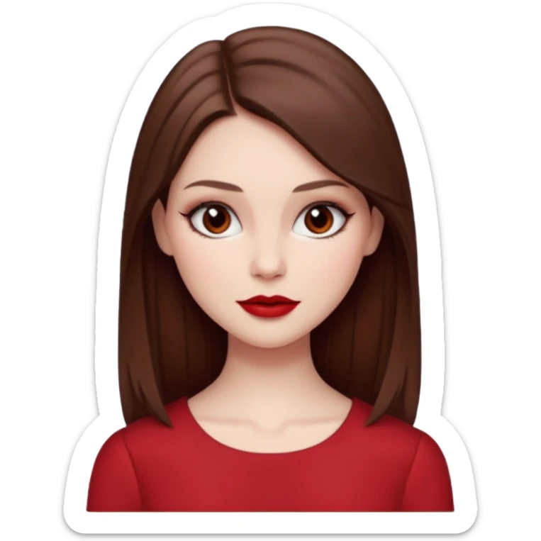 ELENA GILBERT FROM VAMPIRE DIARIES WITH RED TOP AND STRAIGHT HAIR RED LIPSTICK AND BLUSH sticker