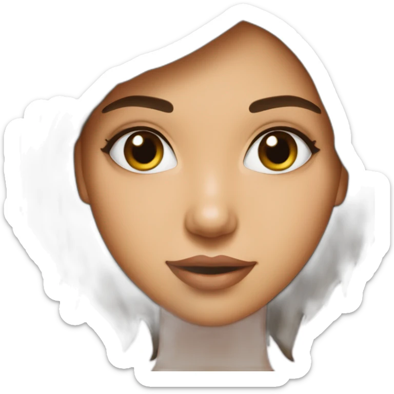 femme-brune-cheveux-boucles-longs-peau-foncée-yeux noirs sticker