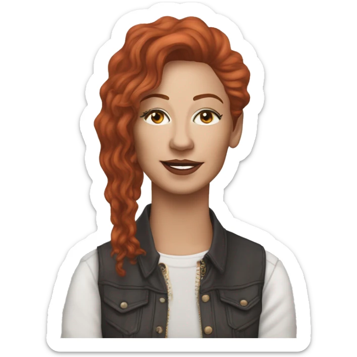 Chappell Roan, is an American singer and songwriter from Missouri. Working with collaborator Dan Nigro, the majority of her music is inspired by 1980s synth-pop red hair long sticker