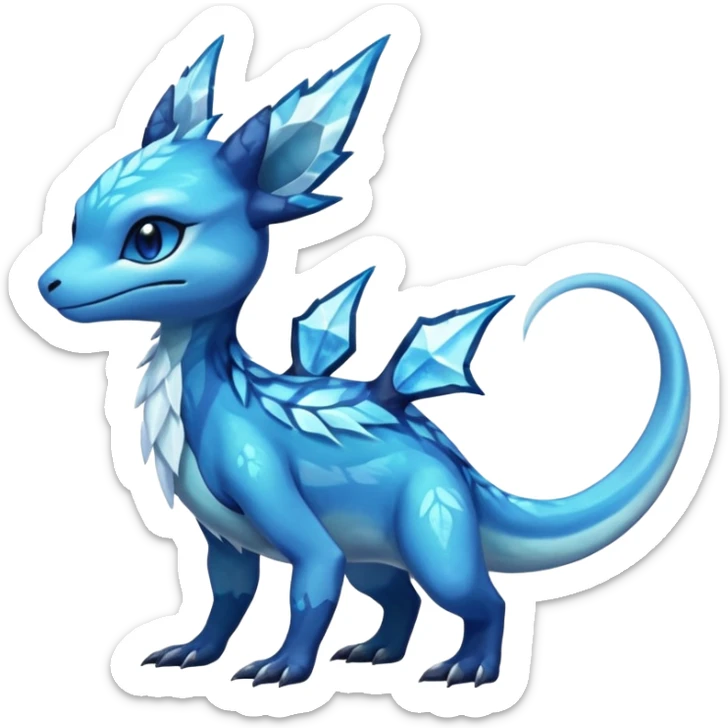 Colorful Dark Shiny Exotic Salandit-Aurorus-Glaceon-Fakémon-hybrid-creature (full body)  sticker