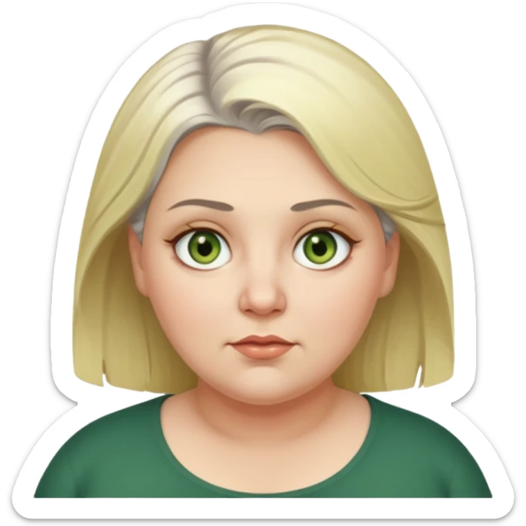 Overweight, blonde and grey haired female with golden green Hazel eyes having a bad week rolling eyes sticker