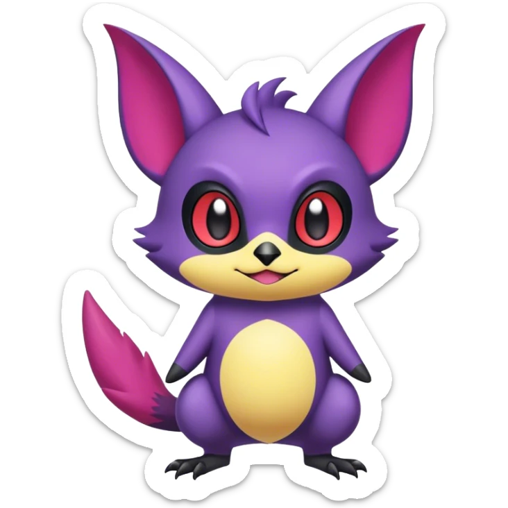 Cool cute edgy kawaii Quilava-Noibat-animal-creature-hybrid full body sticker