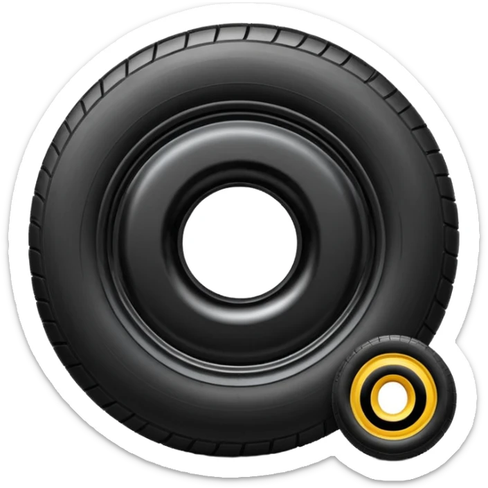 Logo from the word TireShop.ua, where the letter O should be replaced with a tire.  sticker