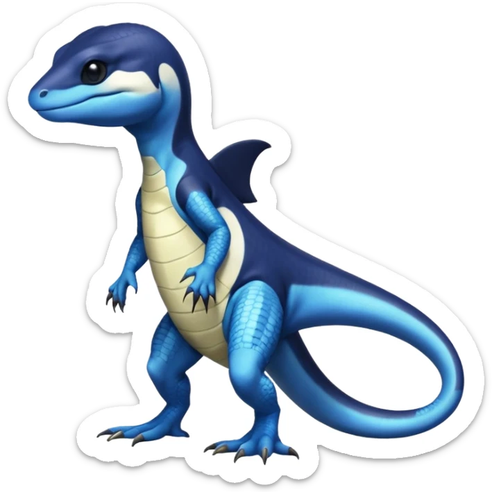 Orca-reptile-reptilian-lizard-skink-gecko-Digimon-Fakémon-hybrid full body, two legs, arms, tail sticker