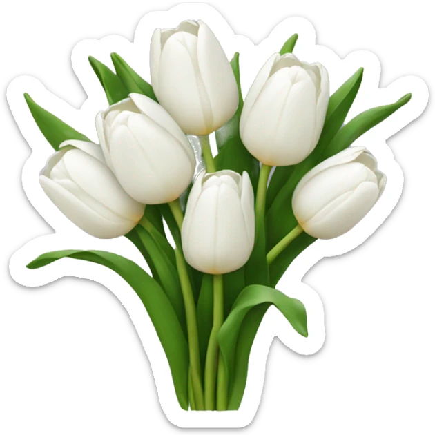 white tulip bouquet  sticker