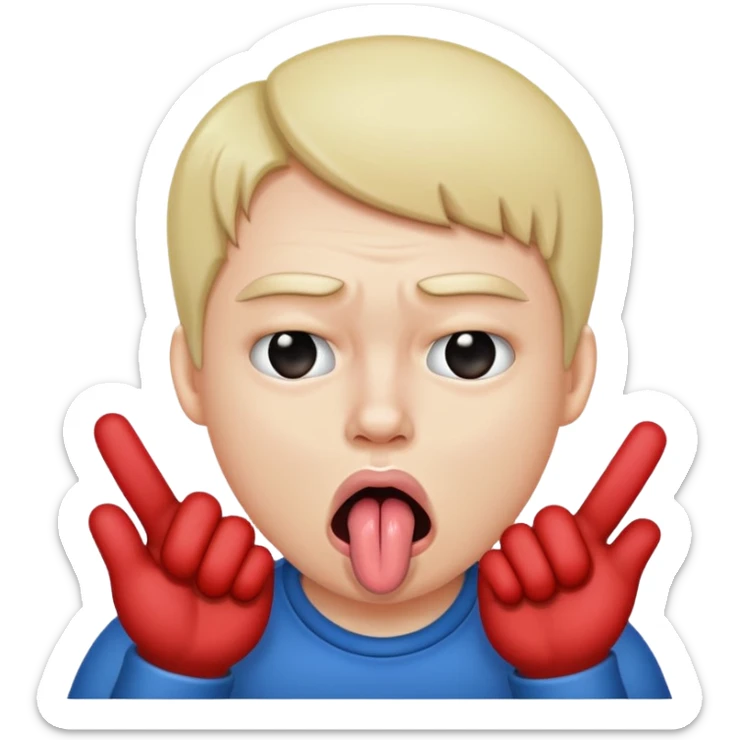 Quelqu’un ou quelque chose de bizarre qui tire la langue en tirant ses joue avec ses doits en mode t’a trop le seum sticker