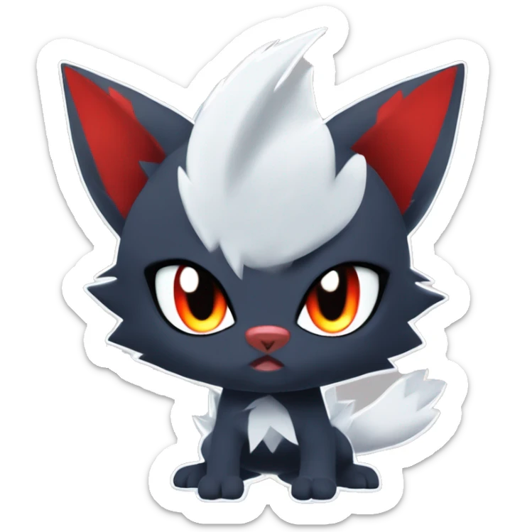 Edgy Cool Kawaii Litten-Absol-Zorua-Zangoose-Pokémon Full Body sticker