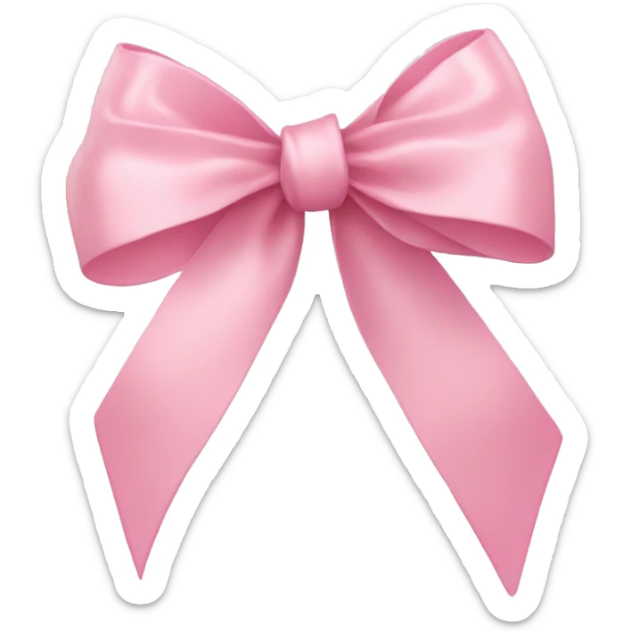 light pink ribbon bow sticker
