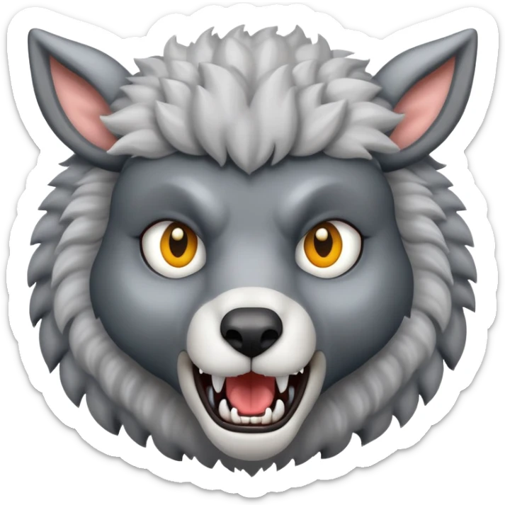Una mitad lobo y la otra mitad oveja pero el lobo es agresivo  sticker