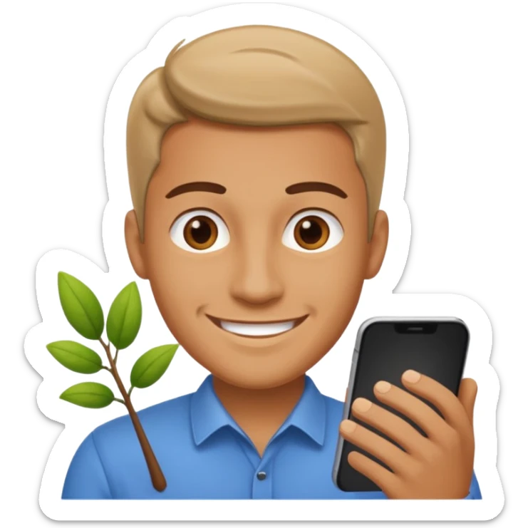 hazme un emoji que le este ayudando a una empresa a dejar de perder tiempo en tareas repetitivas y empezar a centrarse en lo que realmente importa: crecer. y que sea un hombre el emoji sticker