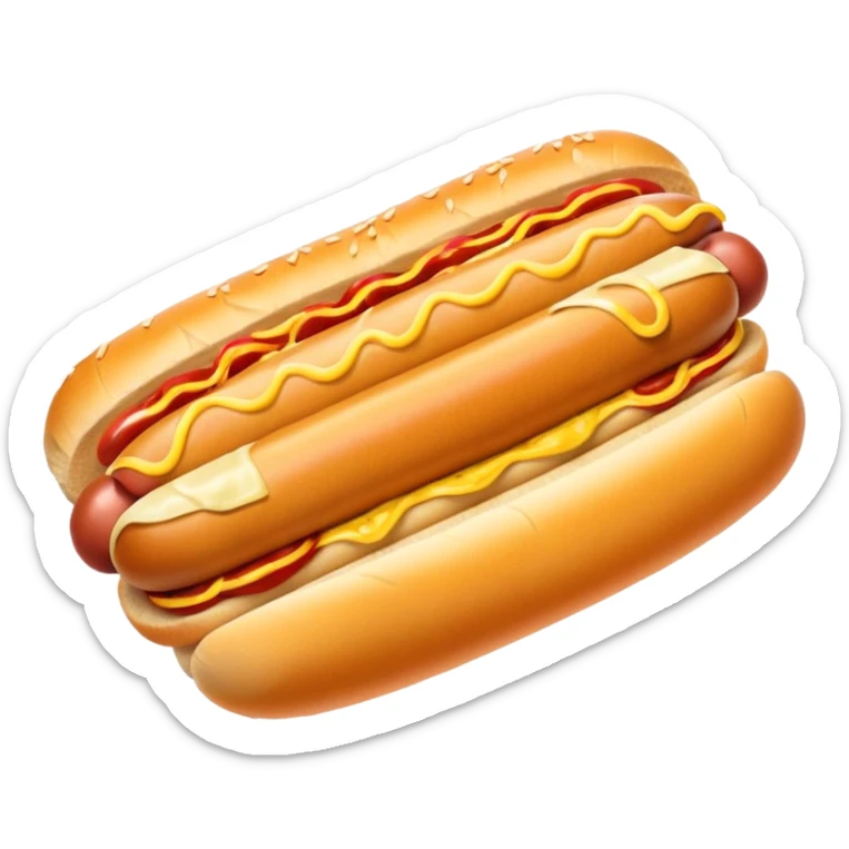 Hot dog with sauerkraut and spicy mustard in a hot dog bun sticker