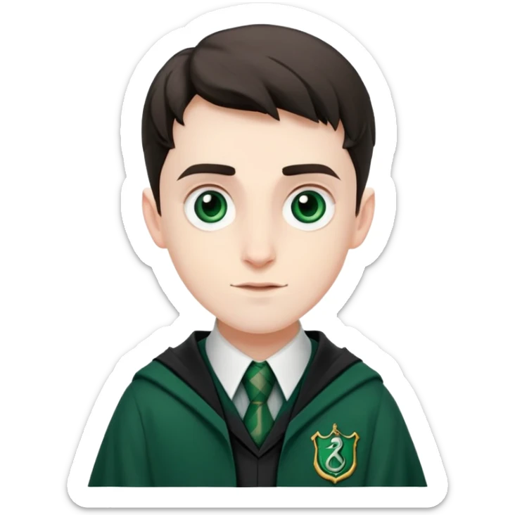 lorenzo zurzolo is Theodore Nott in harry potter, wear hogwarts slytherin uniform sticker