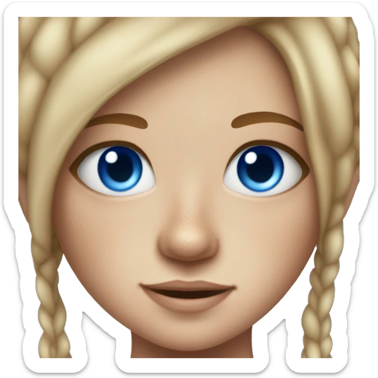 portrait of a girl with freckles with blue eyes  sticker