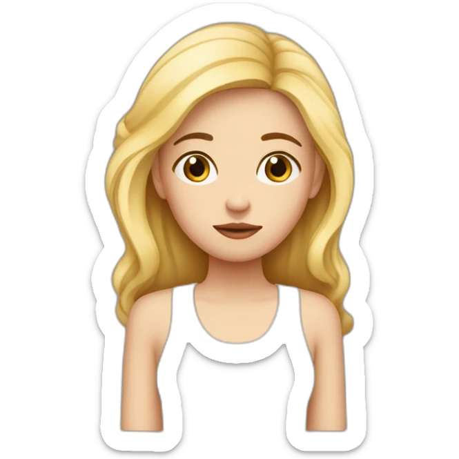 Une femme triste avec une charlotte rouge sur la tête sticker