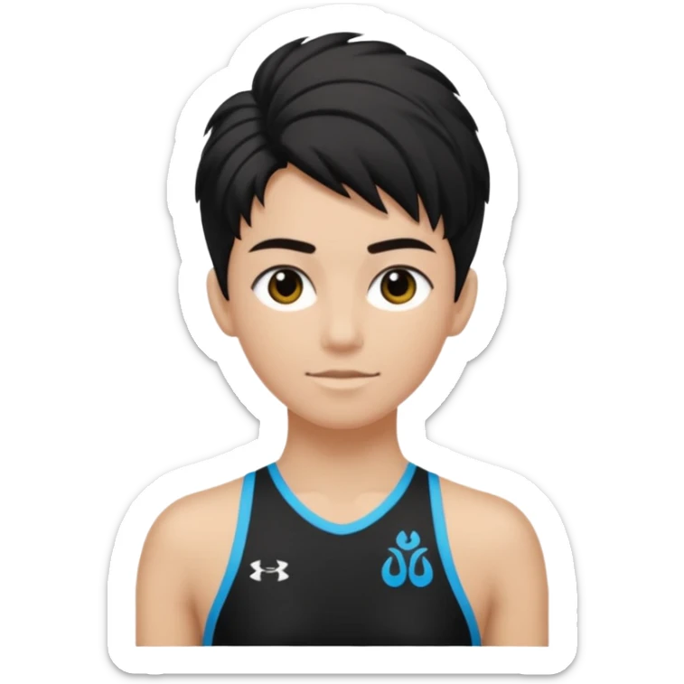 Un personnage qui a les cheveux noirs dans le côté et qui porte un maillot de l’om sticker