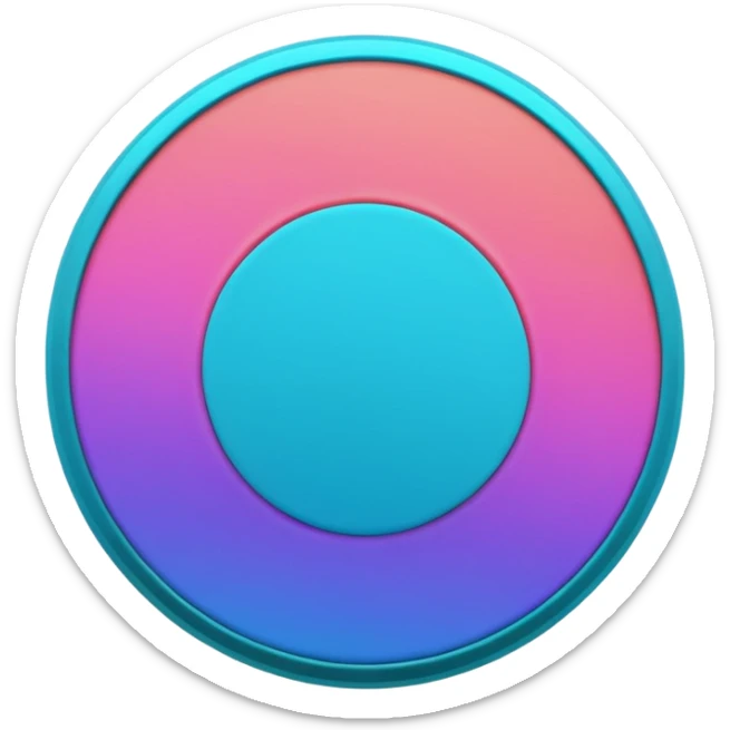 
coin color in in gradient of turquoise, blue, pink, purple, and coral
Rotate coin 45 degree   sticker