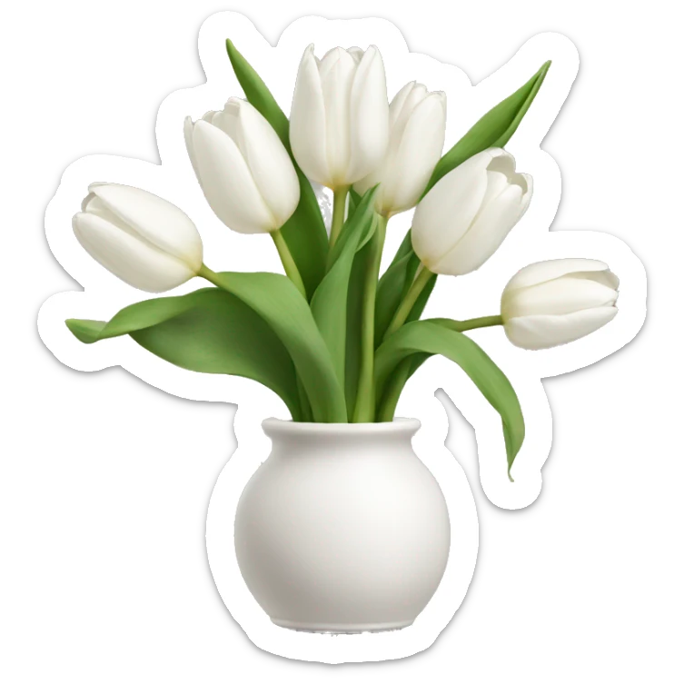 white tulips sticker
