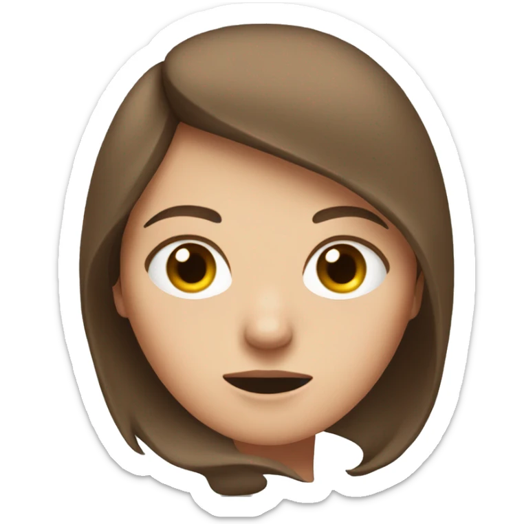 Brown haired white girl mad with steam coming out of her ears  sticker