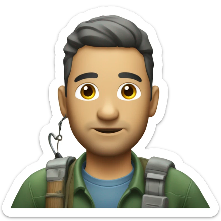 motero jugador de videojuegos y pescador de carpfishing sticker