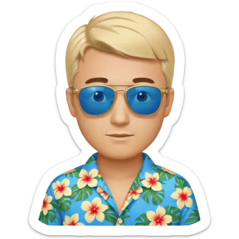 Charlie kirk with blonde hair and Blue eyes on epstein island but make hi really look like Charlie kirk sticker