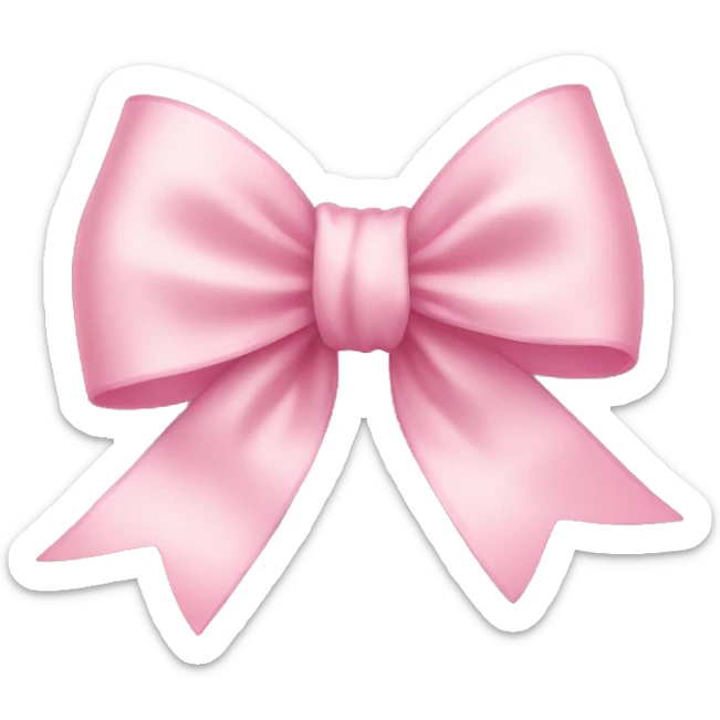 light pink ribbon bow sticker